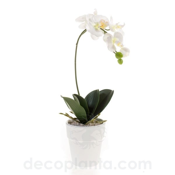 Orquídea phalaenopsis artificial blanca