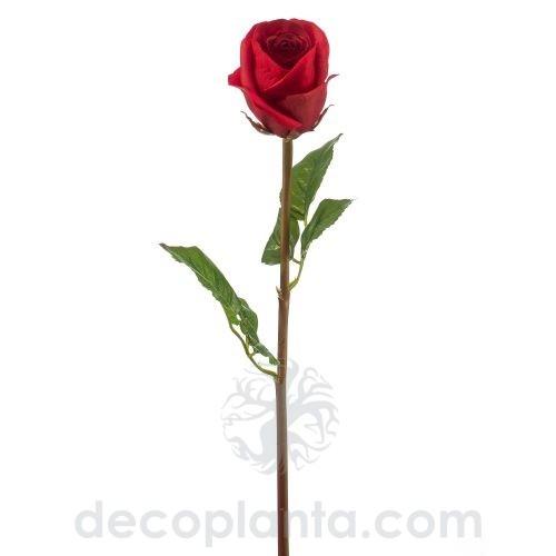 rosa roja artificial de alto realismo con 58 cm de altura